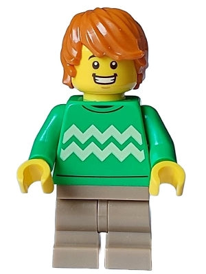 Preowned LEGO® Minifigure – Town cty1582 Cozy House Resident Male Bright Green Sweater w/Br