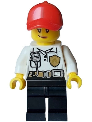 Preowned LEGO® Minifigure – Town cty1599 Fire Female White Shirt w/Fire Logo Badge and Belt