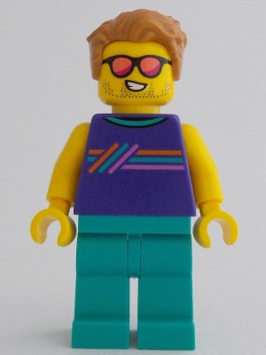 Preowned LEGO® Minifigure – Town cty1616 Ice-Cream Shop Customer Male Dark Purple Sleeveles
