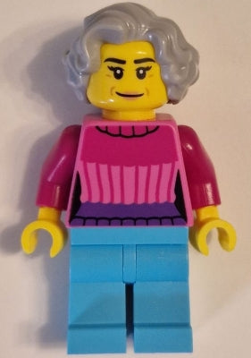 Preowned LEGO® Minifigure – Town cty1622 Apartment Building Resident Female Dark Pink Sweat