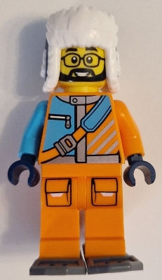 Preowned LEGO® Minifigure – Town cty1630 Arctic Explorer Male Orange and Medium Azure Jacke