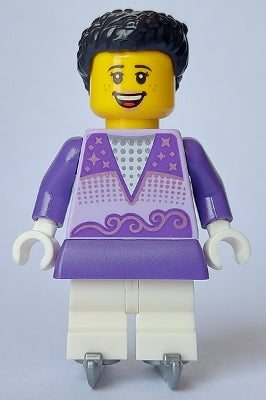 Preowned LEGO® Minifigure – Town cty1636 Ice Skater Female Lavender Top White Medium Legs B