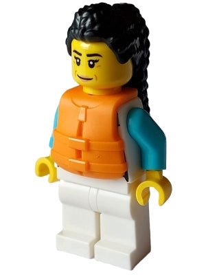 Preowned LEGO® Minifigure – Town cty1641 Arctic Explorer Female White Jacket over Medium Az