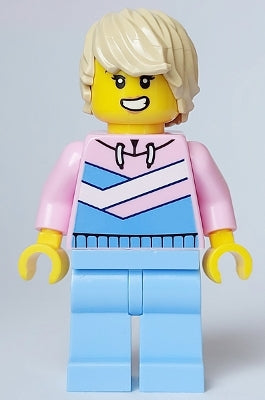Preowned LEGO® Minifigure – Town cty1642 Tuk Tuk Driver Female Bright Pink Hoodie Bright Li