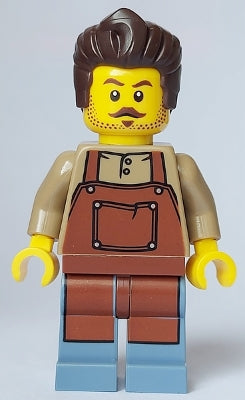 Preowned LEGO® Minifigure – Town cty1647 Barber Male Reddish Brown Apron Sand Blue Legs Dar