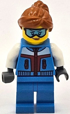 LEGO® Minifigure Town cty1683 Ice Sculptor Female Dark Azure Jacket and Legs Dar