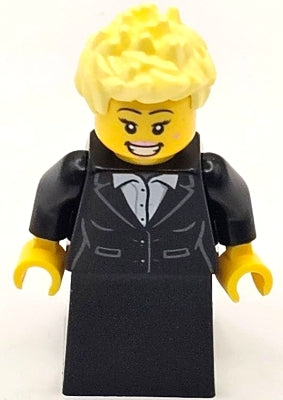 Preowned LEGO® Minifigure – Town cty1684 Carol Singer Female Black Suit Jacket w/White Butt