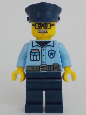 Preowned LEGO® Minifigure – Town cty1705 Police - City Officer Male, Bright Light Blue Shirt, Dark Blue Legs, Light Bluis