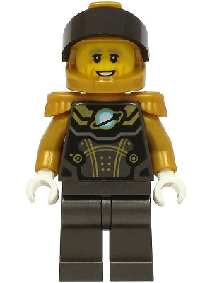 Preowned LEGO® Minifigure – Town cty1755 Astronaut - Male, Pearl Dark Gray and Pearl Gold Spacesuit, Pearl Gold Helmet, B