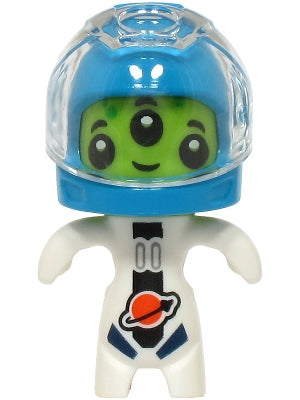 Preowned LEGO® Minifigure – Town cty1764 Alien - White Spacesuit, Dark Azure Helmet, Trans-Clear Visor
