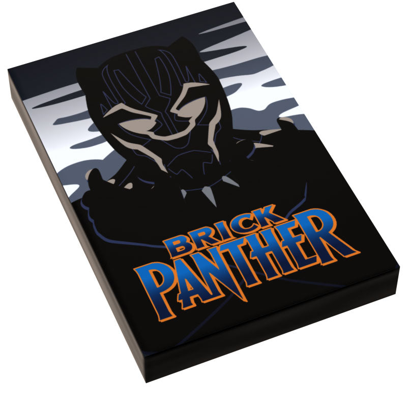 Brick Panther Movie Cover Tile (2x3 Tile)
