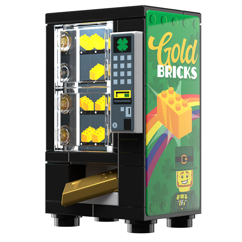 Brickshow Shop Gold Bars for Leprechauns St. Patrick's Day Vending Machine made using LEGO parts Building Kit