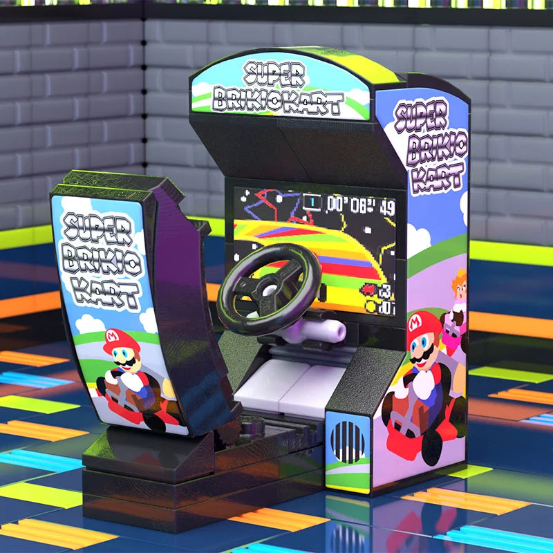 Super Brickio Kart minifig-scale arcade racing cabinet custom LEGO build