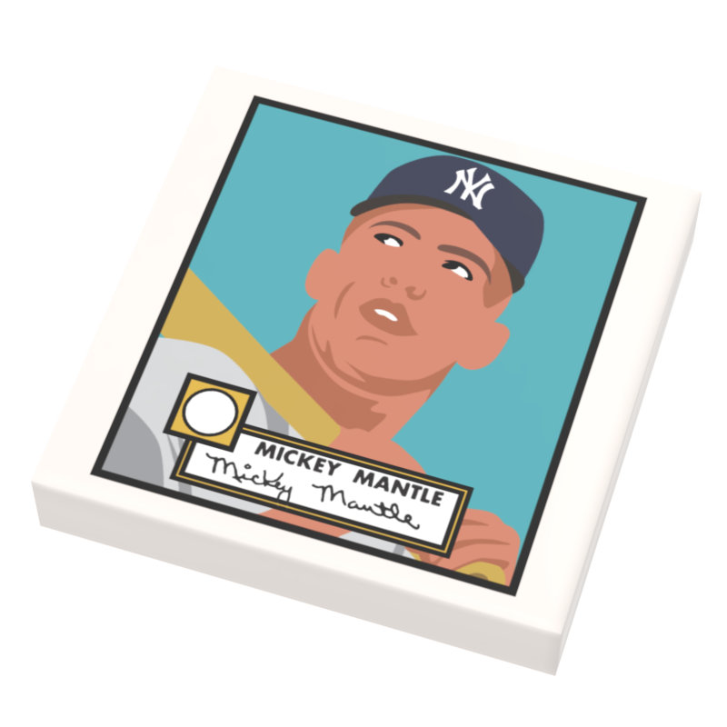 Mickey Mantle Baseball Card (2x2 Tile)