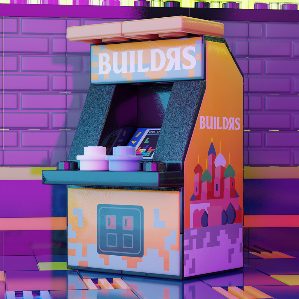 B3 Customs BUILDᴙS Arcade Machine Building Set made using LEGO parts