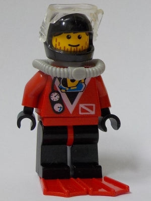 Preowned LEGO® Minifigure – Town div015a Divers Red Diver 2 Black Legs w/Red Hips Black Hel