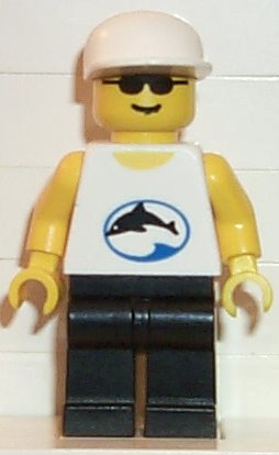 Preowned LEGO® Minifigure – Town div021 Divers Blue Oval and Black Dolphin Pattern
