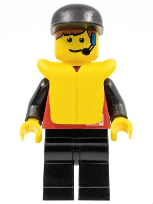Preowned LEGO® Minifigure – Town div022 Divers Control 1 Black Legs Black Cap Life Jacket
