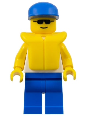 Preowned LEGO® Minifigure – Town div026 Divers Boatie Dolphin Shirt Blue Cap Life Jacket