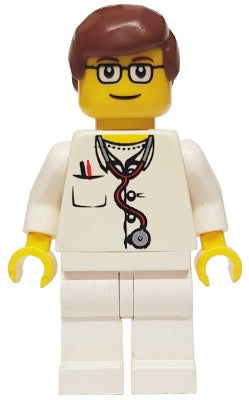 Preowned LEGO® Minifigure – Town doc021 Doctor Lab Coat Stethoscope and Thermometer White L