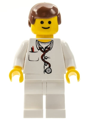 Preowned LEGO® Minifigure – Town doc025 Doctor Lab Coat Stethoscope and Thermometer White L