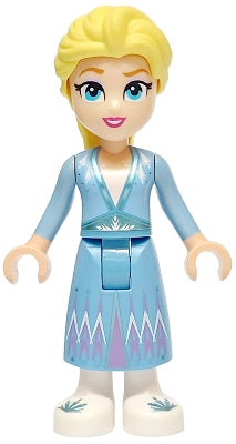 Preowned LEGO® Minifigure – Disney dp191 Elsa - Medium Blue Skirt, White Shoes, Small Open Mouth Smile