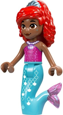 Preowned LEGO® Minifigure – Disney dp193 Ariel, Mermaid Medium Brown - Magenta Top, Medium Azure Tail