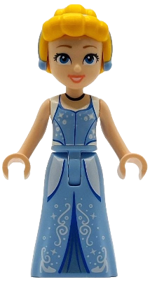 Preowned LEGO® Minifigure – Disney dp205 (Cinderella - Bright Light Blue and Metallic Light Blue Dress, Bright Light Orange H