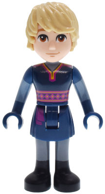 Preowned LEGO® Minifigure – Disney dp208 (Kristoff - Dark Blue Tunic, Black Boots and Sand Blue Sleeves, Medium Nougat Smile)