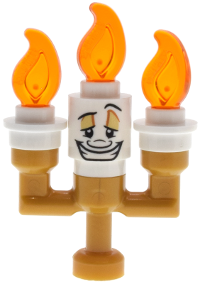 Preowned LEGO® Minifigure – Disney dp219 (Lumière {Lumiere} - Small Solid Candelabra, White Round Plates)