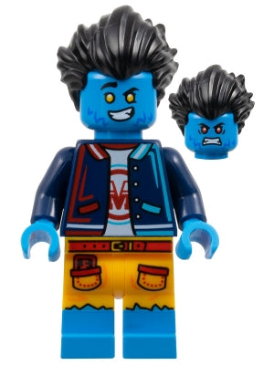 Preowned LEGO® Minifigure – DREAMZzz drm057 Logan - Dark Blue Jacket, Bright Light Orange Shorts
