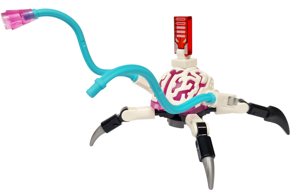 Preowned LEGO® Minifigure – DREAMZzz drm070 (Cyber Brain Spider - 4 Legs, Medium Azure Appendages, Black and Flat Silver Claw