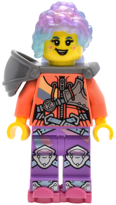 Preowned LEGO® Minifigure – DREAMZzz drm072 (Izzie (Isabel Christina Garcia) - Coral Sweater with Stripes, Flat Silver Should