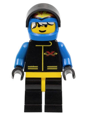 Preowned LEGO® Minifigure – Town ext001a Extreme Team Blue Blue Flame Helmet White Bangs Me