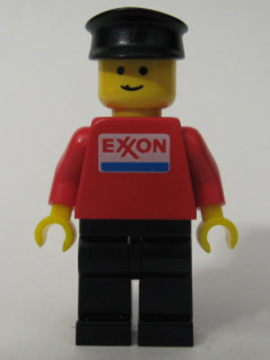 Preowned LEGO® Minifigure – Town exx003 Exxon Black Legs Black Hat