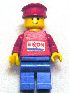 LEGO® Minifigure Town exx004s Exxon Blue Legs Red Hat (Sticker Torso)