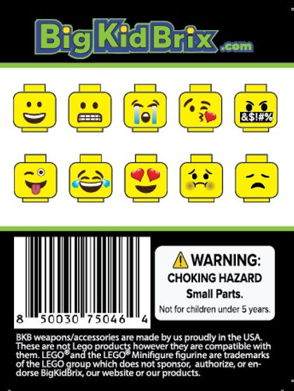 Big Kid Brix Emoji Head Pack 10 Custom Printed LEGO Heads