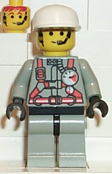 Preowned LEGO® Minifigure – Town fire003 Fire City Center 2 Light Gray Legs w/Black Hips Wh