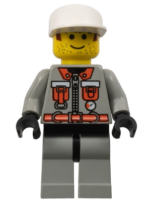 LEGO® Minifigure Town fire004 Fire City Center 5 Light Gray Legs w/Black Hips Wh