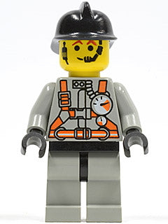 Preowned LEGO® Minifigure – Town fire008 Fire City Center 3 Light Gray Legs w/Black Hips Bl