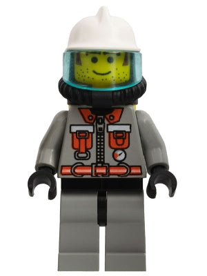 Preowned LEGO® Minifigure – Town firec014 Fire City Center 5 Light Gray Legs w/Black Hips W