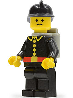 Preowned LEGO® Minifigure – Town firec024 Fire Classic Black Fire Helmet Light Gray Air Tan