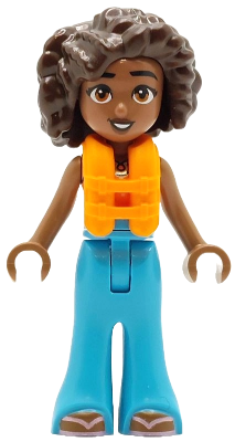 Preowned LEGO® Minifigure – Friends frnd0782 (Friends Aliya - Coral Halter Top, Medium Azure Trousers Bell-Bottoms, Metallic