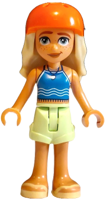 Preowned LEGO® Minifigure – Friends frnd0783 (Friends Sage - Blue Tank Top, Yellowish Green Shorts, Bright Light Yellow Sanda