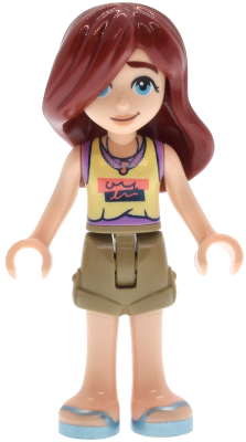 Preowned LEGO® Minifigure – Friends frnd0817 (Friends Paisley - Bright Light Yellow and Medium Lavender Tank Top, Dark Tan Sh