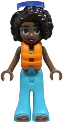 Preowned LEGO® Minifigure – Friends frnd0842 (Friends Aliya - White Crochet Top, Medium Azure Trousers Bell-Bottoms, Metallic