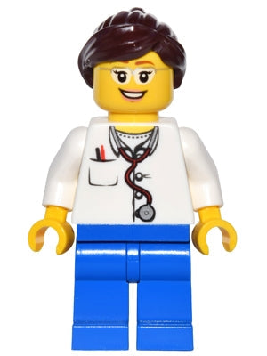 Preowned LEGO® Minifigure – LEGO® Brand game012 Doctor Lab Coat Stethoscope and Thermometer