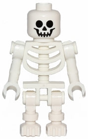 Preowned LEGO® Minifigure – Holiday & Event gen047 Skeleton Standard Skull Bent Arms Vertic