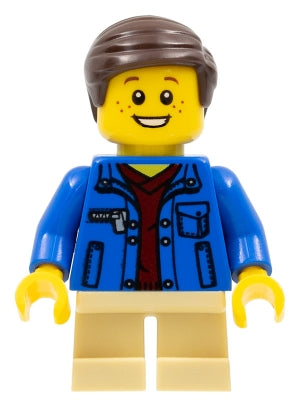 Preowned LEGO® Minifigure – LEGO® Brand gen078 Boy Denim Jacket Tan Short Legs