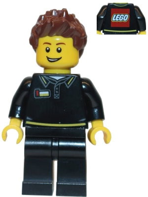 Preowned LEGO® Minifigure – LEGO® Brand gen090 LEGO® Store Employee Male Black Shirt